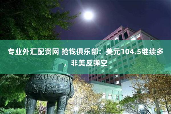 专业外汇配资网 抢钱俱乐部：美元104.5继续多，非美反弹空