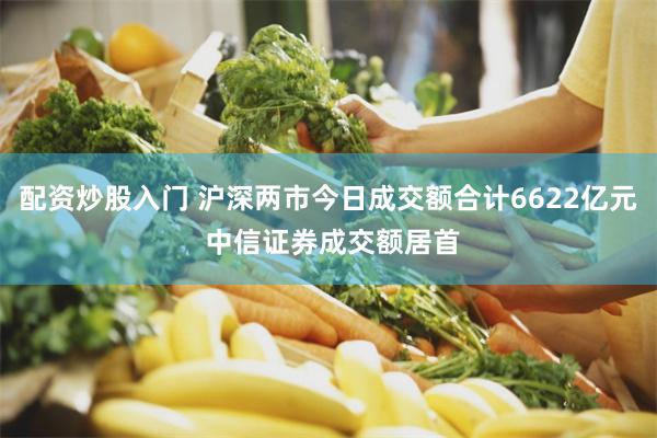 配资炒股入门 沪深两市今日成交额合计6622亿元 中信证券成交额居首