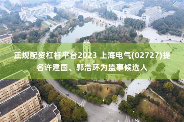 正规配资杠杆平台2023 上海电气(02727)提名许建国、郭浩环为监事候选人