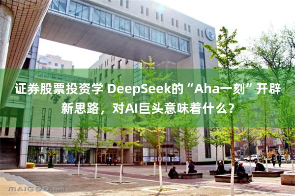 证券股票投资学 DeepSeek的“Aha一刻”开辟新思路，对AI巨头意味着什么？