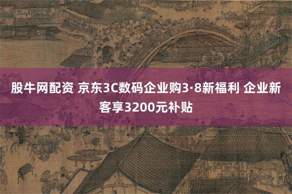 股牛网配资 京东3C数码企业购3·8新福利 企业新客享3200元补贴